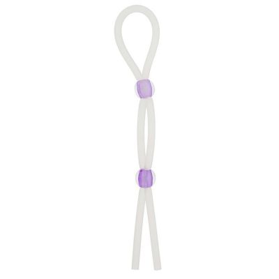 Прозрачное эрекционное кольцо-лассо SILICONE LASSO COCK RING DUAL BEADS