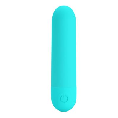 Аквамариновая перезаряжаемая вибропуля Stefan - 8 см.