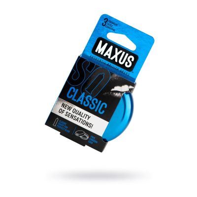 Презервативы Maxus Classic, классические, латекс, железный кейс, 3 шт.