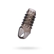 Насадка на пенис сквозная XLover by TOYFA, TPE, черный прозрачный, 10,5 см