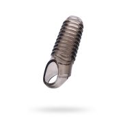 Насадка на пенис сквозная XLover by TOYFA, TPE, черный прозрачный, 11 см