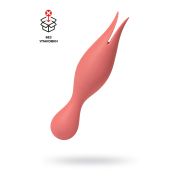 Интенсивный раздвоенный вибромассажер SVAKOM SIREN, кораловый, 18,9 см (в пакете)