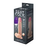 Телесный вибромассажёр-реалистик BEST COCK 7 - 20 см.