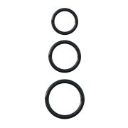 Набор из трех черных эрекционных колец Silicone 3-Ring Stamina Set