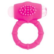 Розовое эрекционное виброкольцо A-toys