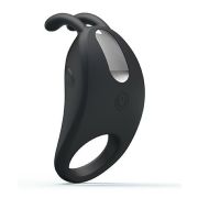 Чёрное эрекционное кольцо с вибрацией Rabbit Vibrator