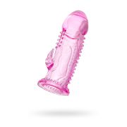 Насадка на пенис с дополнительной стимуляцией A-Toys by TOYFA Ruzy, TPE, розовый, 13,5 см