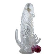 Закрытая прозрачная вибронасадка на пенис Crystal Sleeve Vibe - 12 см.