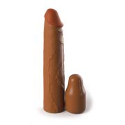 Коричневая насадка на член 2 Silicone X-tension - 20,3 см.