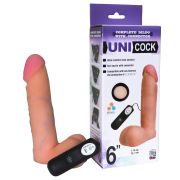Фаллическая насадка Харнесс UNICOCK 6 с вибрацией - 18 см.