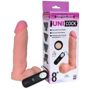 Фаллическая насадка Харнесс UNICOCK 8 с вибрацией - 20 см.