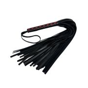 Кожаная плеть Sex Game с красным плетением на рукояти - 57 см.