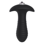 Черный анальный вибромассажер Single Speed Spiral Plug - 11 см.