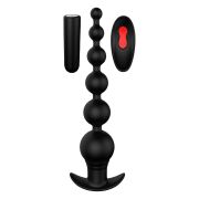 Черный анальный вибромассажер Remote Graduating Beads - 20,7 см.