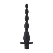 Черная анальная елочка с вибрацией Vibrating Butt Beads - 22 см.