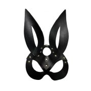 Черная кожаная маска зайки Miss Bunny