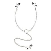 Серебристые зажимы для клитора и сосков с цепочкой