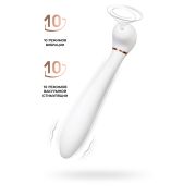 Вибратор с вакуумной стимуляцией Flovetta JASMINE, силикон, белый, 23 см