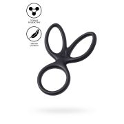 Тройное кольцо на пенис A-Toys by TOYFA KRAKEN, силикон, черный, 10 см
