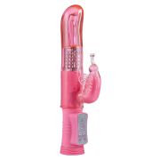 Розовый вибратор Happy Hugging Butterfly - 22,5 см.