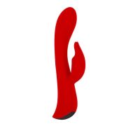 Красный вибромассажер-кролик 5 Silicone Bunny Love - 19,1 см.