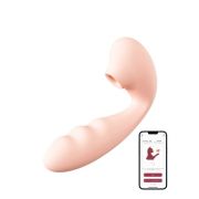 Нежно-розовый вибратор Tara с вакуумной стимуляцией и управлением через приложение