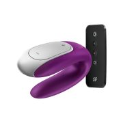 Фиолетовый вибромассажёр для пар Satisfyer Double Fun