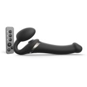 Черный безремневой страпон Multi Orgasm Size M с клиторальной стимуляцией