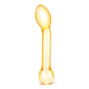 Золостистый стеклянный стимулятор простаты Honey Dripper - 17 см.