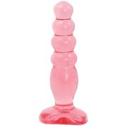 Розовая анальная пробка Crystal Jellies 5 Anal Delight - 14 см.