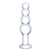 Прозрачная анальная пирамида 7,25 Beaded Butt Plug - 17 см.