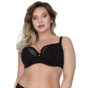 Бюстгальтер на косточках с гладкой чашкой +size из микрофибры и сетки