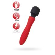 Двусторонний вибромассажер Black&Red by TOYFA, силикон, красный, 21 см