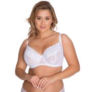 Кружевной бюстгальтер plus size на косточках с боковыми поддержками