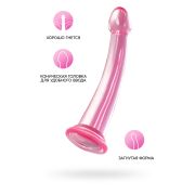 Нереалистичный фаллоимитатор TOYFA Basic Jelly Dildo L, TPE, розовый, 20 см