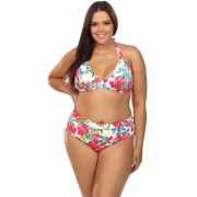 Купальник plus size с ярким цветочным принтом