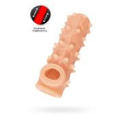 Насадка реалистичная KOKOS NUDE SLEEVE с дополнительной стимуляцией, TPE, телесная, 14 см