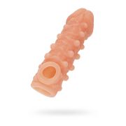 Насадка реалистичная KOKOS COCK SLEEVE 010-L с дополнительной стимуляцией, TPE, телесная, 17.6 см
