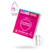 Презервативы Luxe, royal, strawberry collection, 18 см, 5,2 см, 3 шт.