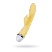 Вибратор с клиторальным стимулятором Flovetta Aster, силикон, желтый, 22 см