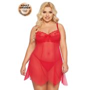 Ночная сорочка и стринги SoftLine Collection Carla, красный, XXXL