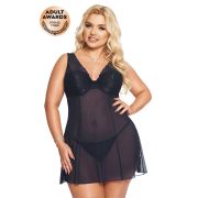Комбинация и стринги SoftLine Collection Berta, синий, XL