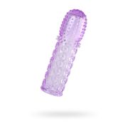Насадка на пенис рельефная TOYFA Basic, TPE, фиолетовый, 13,5 см