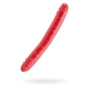 Двусторонний фаллоимитатор Black&Red by TOYFA, ПВХ, красный, 31 см