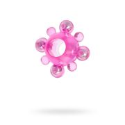 Эрекционное кольцо с бусинками TOYFA Basic, TPE, розовый