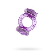 Эрекционное кольцо на пенис с двойной вибрацией TOYFA Basic, TPE, фиолетовый