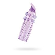 Насадка на пенис с шариками TOYFA Basic, TPE, фиолетовый, 13 см