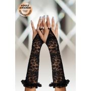 Перчатки кружевные длинные SoftLine Collection, черный, S/L