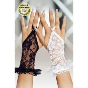 Перчатки кружевные короткие SoftLine Collection, черный, S/L